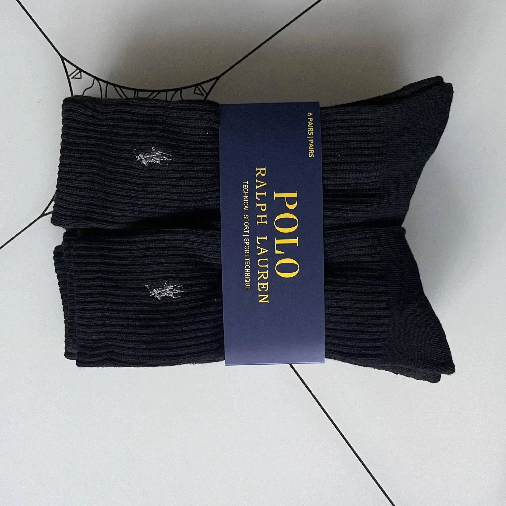 黑色高筒6双