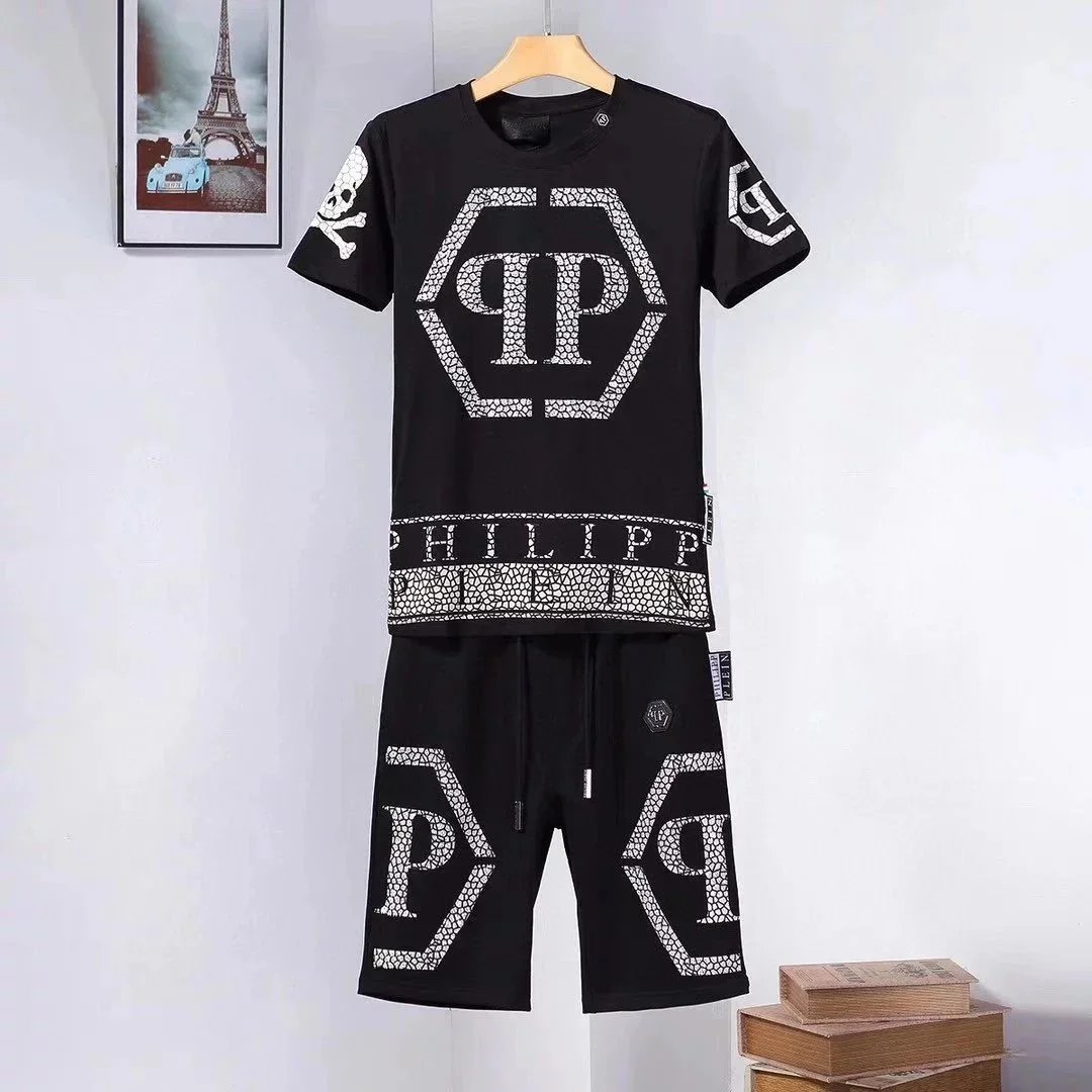 Philipp Plein Graphic Print Streetwear Matching Set Black