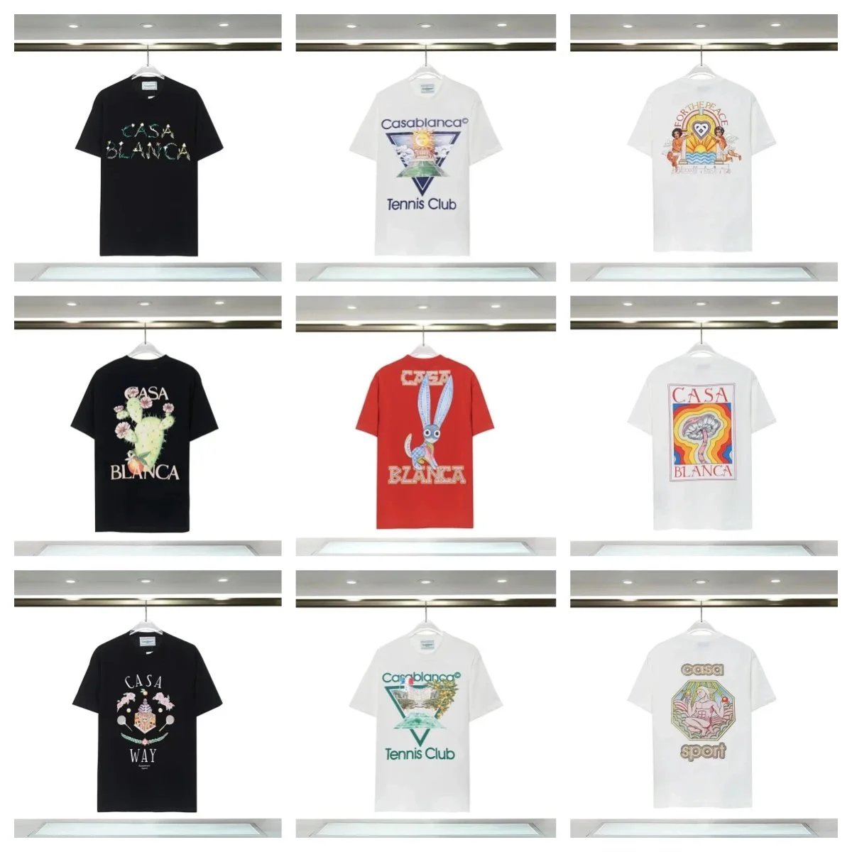 Casablanca Graphic Print Cotton T-Shirt Multicolor
