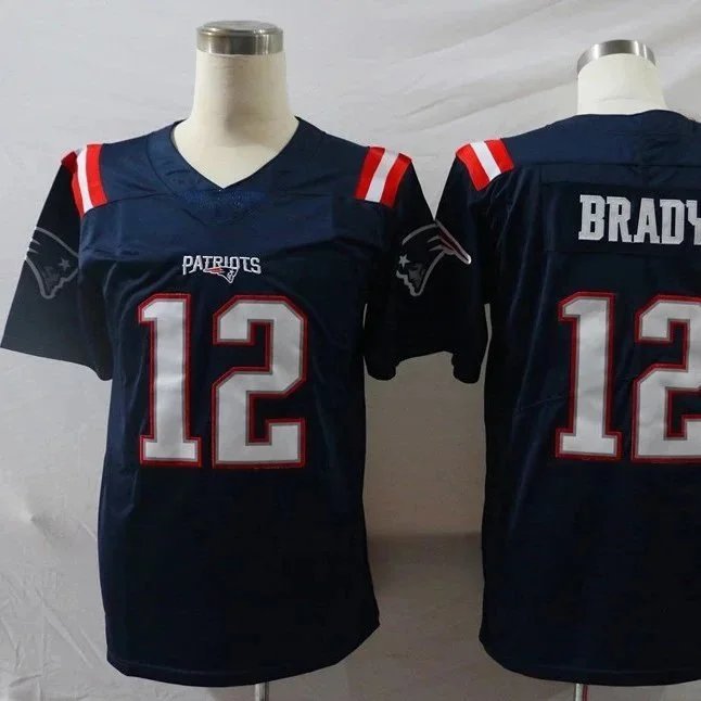Nike New England Patriots Tom Brady 12 Retro Football Jersey Navy