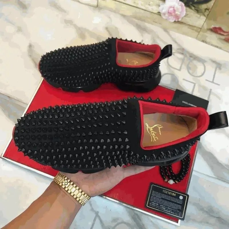 Christian Louboutin Spike Sock Chunky Sneakers Black